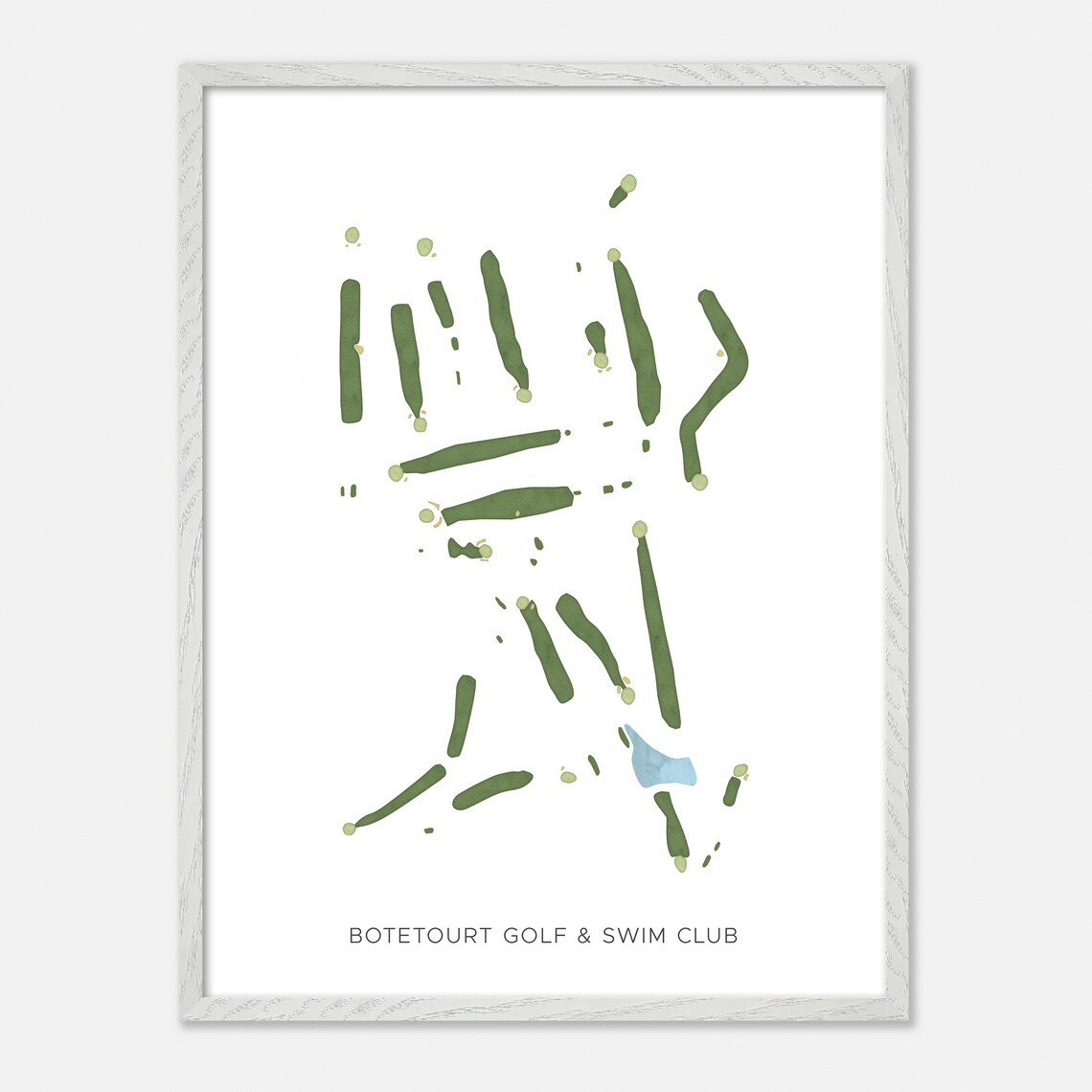 Botetourt Golf and Swim Club Minimalist Watercolor Map Poster - Image 2