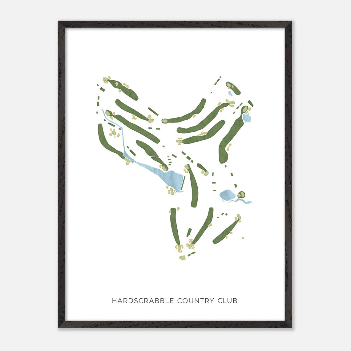 Hardscrabble Country Club Modern Minimalist Golf Map Art Poster - Image 3