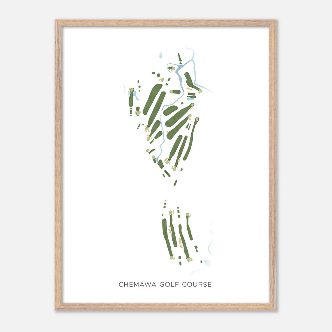Modern Chemawa Golf Course Minimalist Watercolor Course Map Poster - Image 2