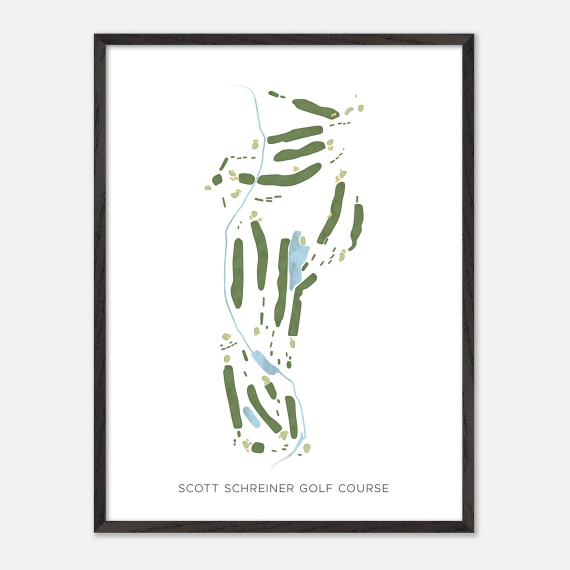 Scott Schreiner Golf Course Kerrville Texas Modern Watercolor Poster - Image 3