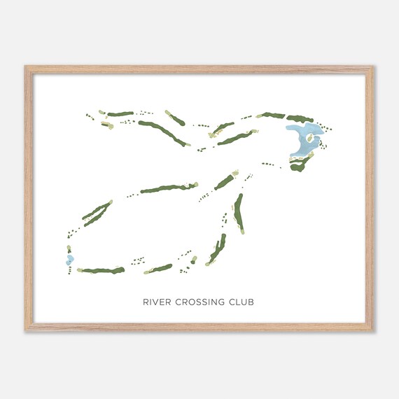 River Crossing Club Spring Branch Texas Modern Watercolor Map Golf Poster