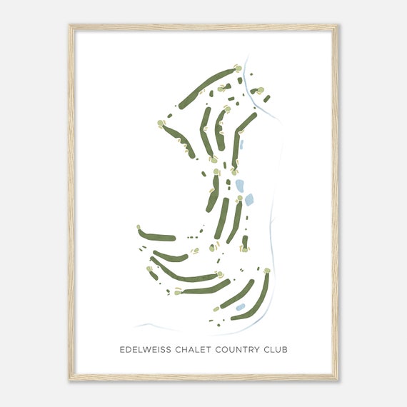 Edelweiss Chalet Country Club Wisconsin Modern Watercolor Map Golfer Gift Golf Wall Art Golf Poster Print Course Layout