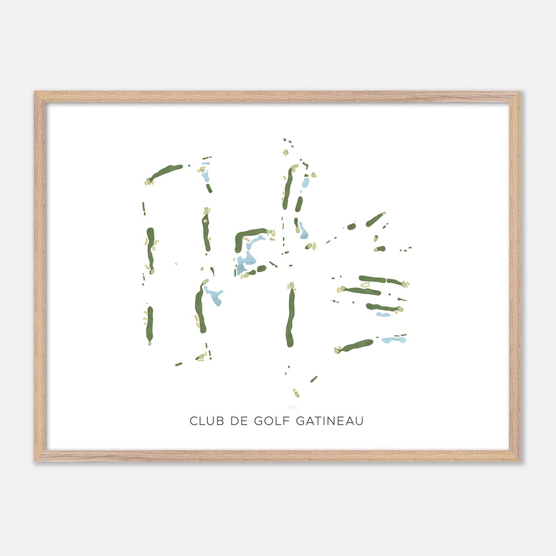 Club de Golf Gatineau Quebec Minimalist Watercolor Map Poster