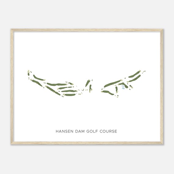 Hansen Dam Golf Course California Modern Watercolor Map Golfer Gift Golf Wall Art Golf Poster Print Course Layout