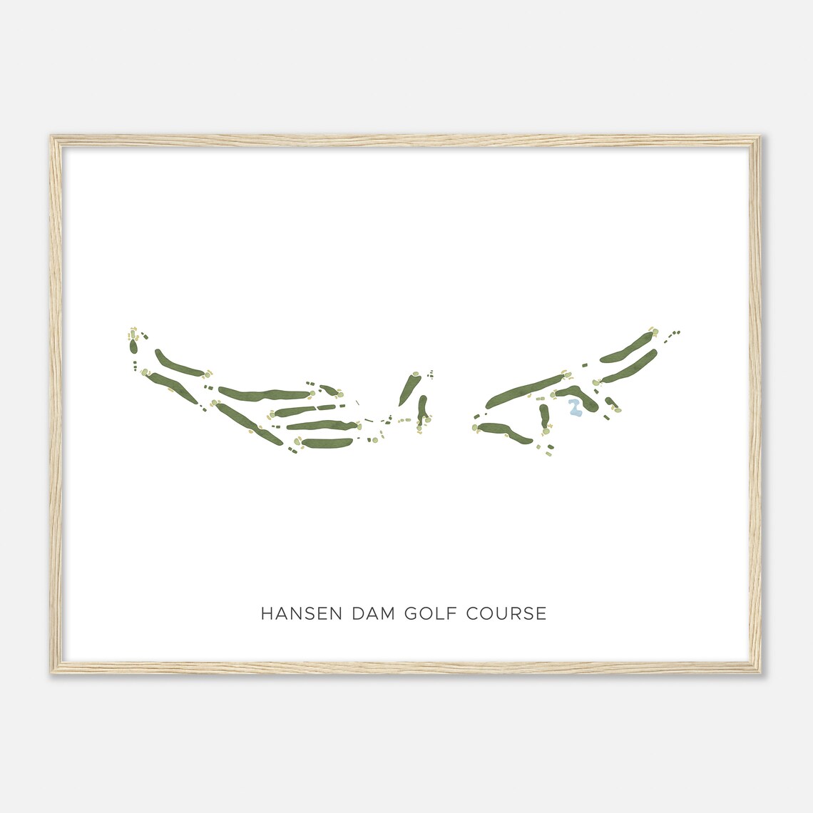 Hansen Dam Golf Course California Modern Watercolor Map Golfer Gift Golf Wall Art Golf Poster Print Course Layout