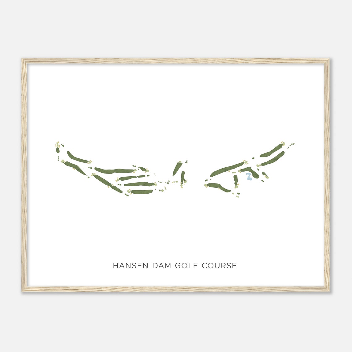 Hansen Dam Golf Course Minimalist Watercolor Course Map Poster