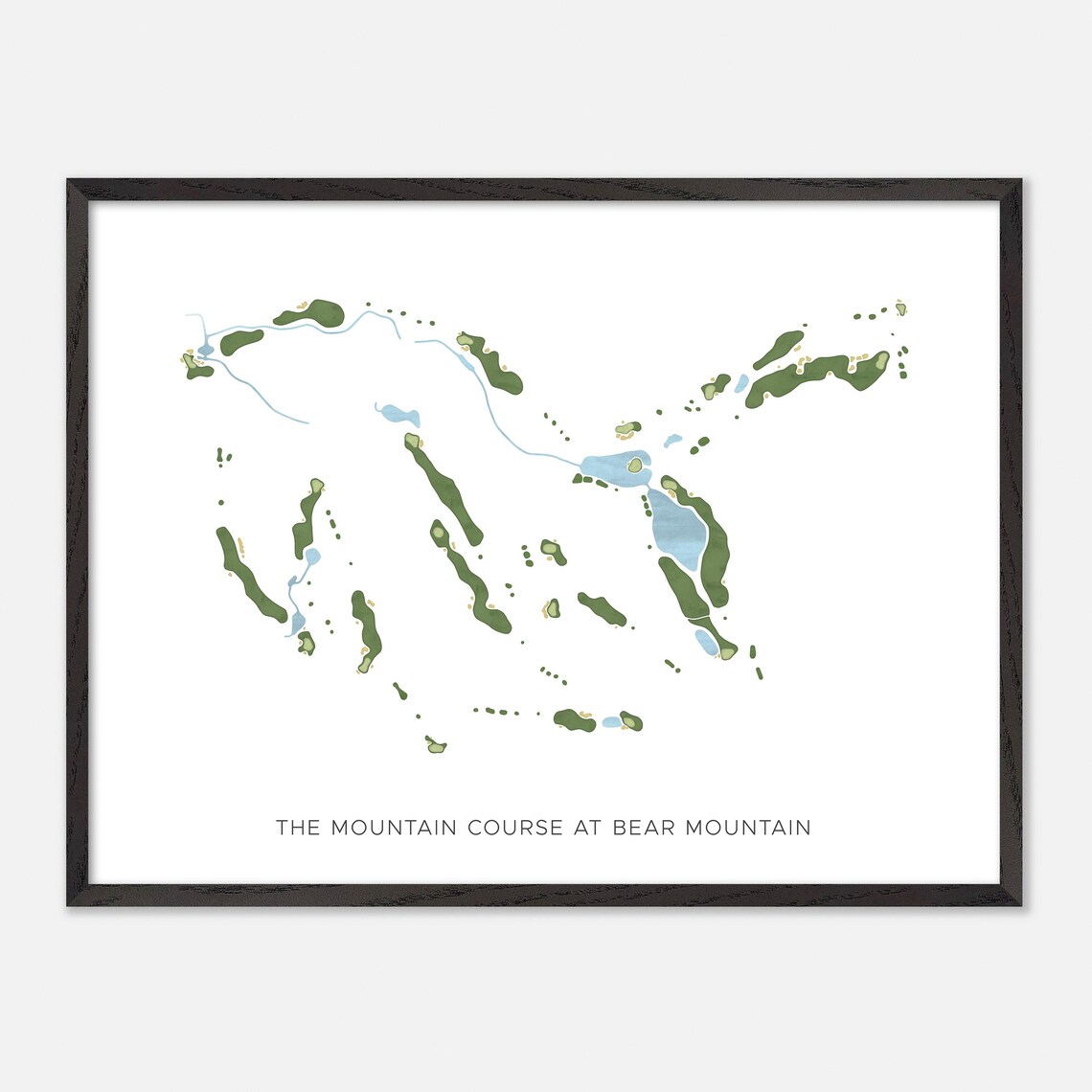The Mountain Course at Bear Mountain Canada Modern Watercolor Map Poster - Image 4