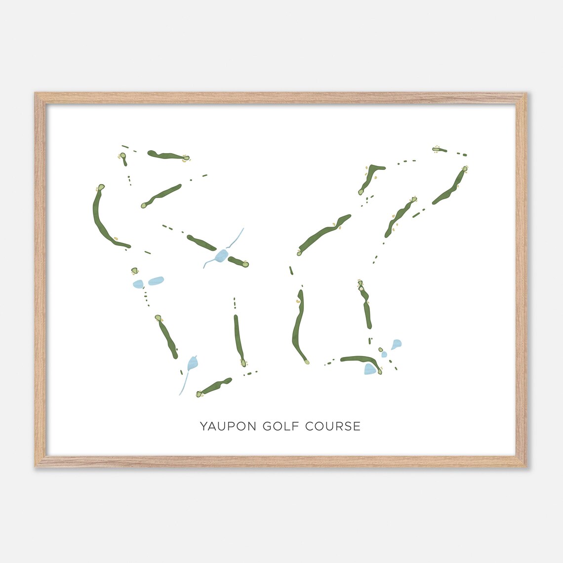 Yaupon Golf Course Lakeway Texas Modern Watercolor Map Poster