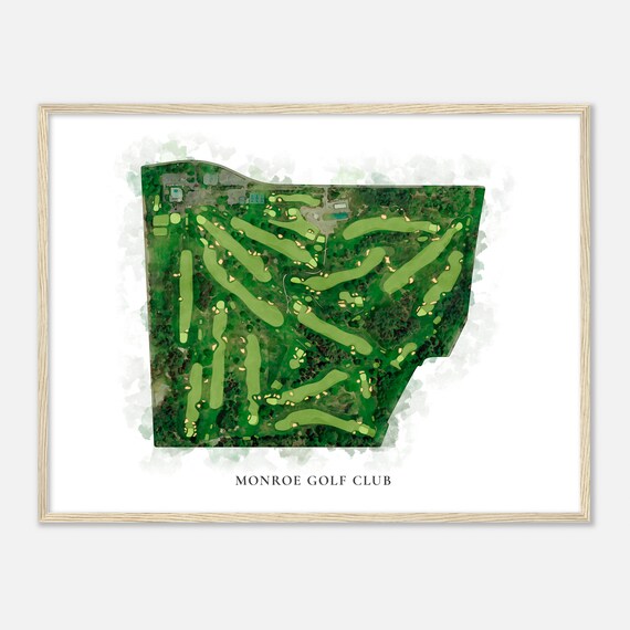 Monroe Golf Club New York Classic Watercolor Map Golfer Gift Golf Wall Art Golf Poster Print Course Layout