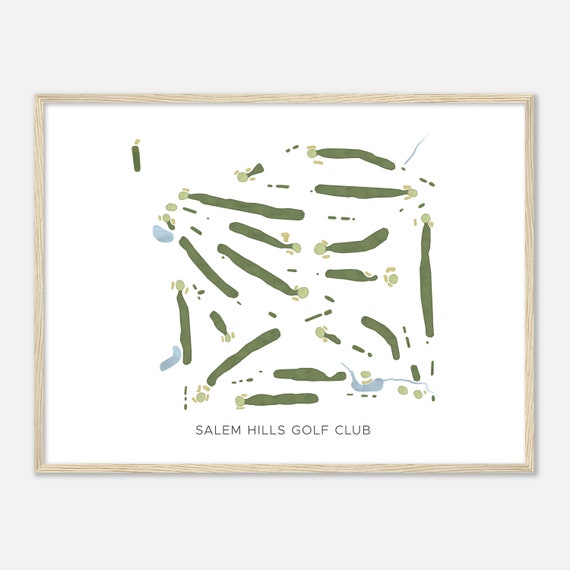 Salem Hills Golf Club Michigan Modern Watercolor Map Golfer Gift Golf Wall Art Golf Poster Print Course Layout