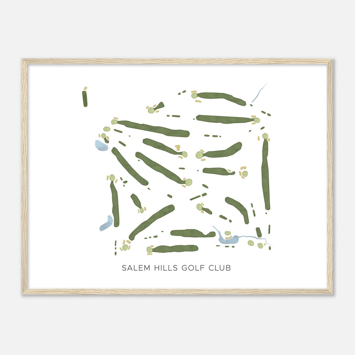 Salem Hills Golf Club Michigan Modern Watercolor Map Golfer Gift Golf Wall Art Golf Poster Print Course Layout