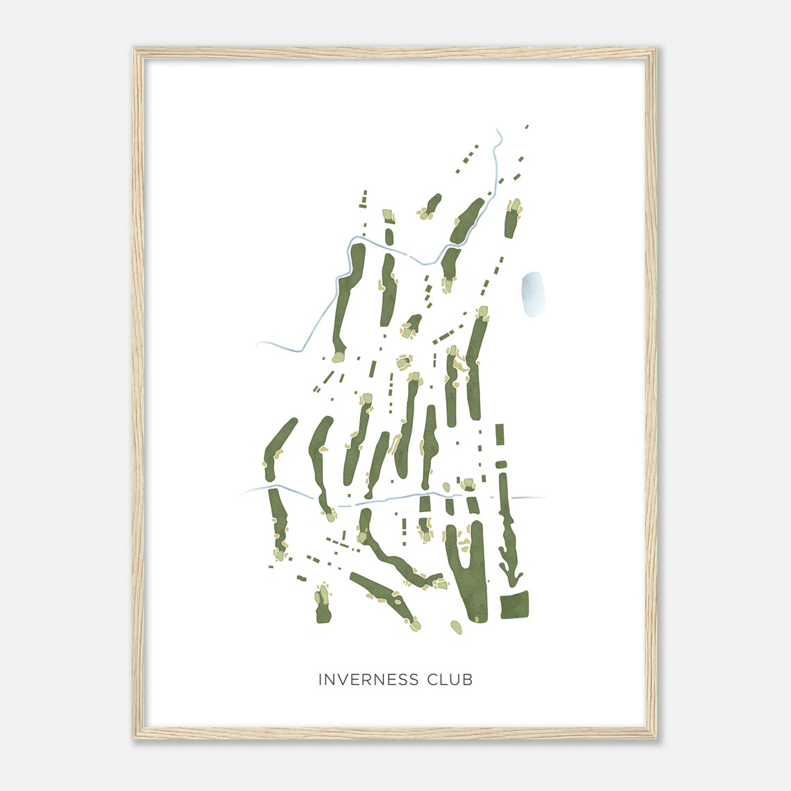 Inverness Club Ohio Modern Watercolor Golf Course Map Poster