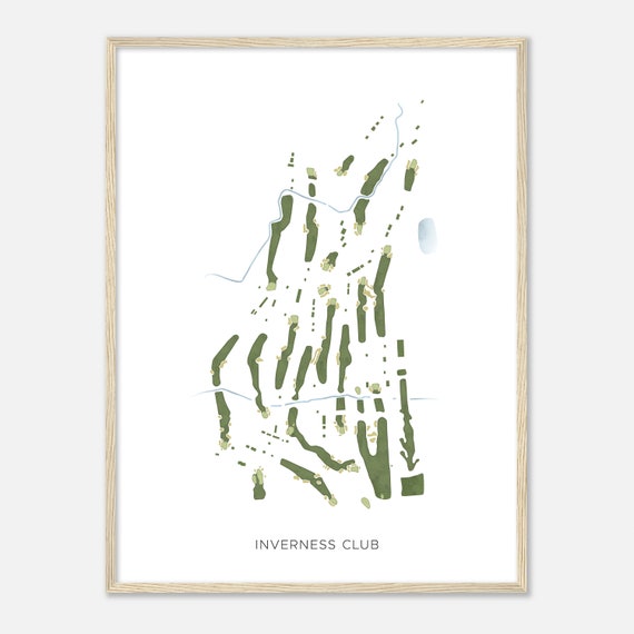 Inverness Club Ohio Modern Watercolor Map Golfer Gift Golf Wall Art Golf Poster Print Course Layout