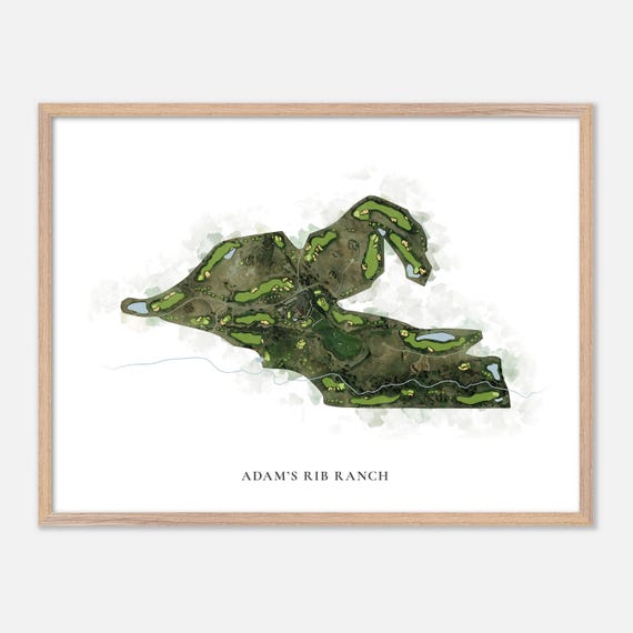 Adams Rib Ranch In Colorado Classic Watercolor Map Golfer Gift Golf Wall Art Golf Poster Print Course Layout