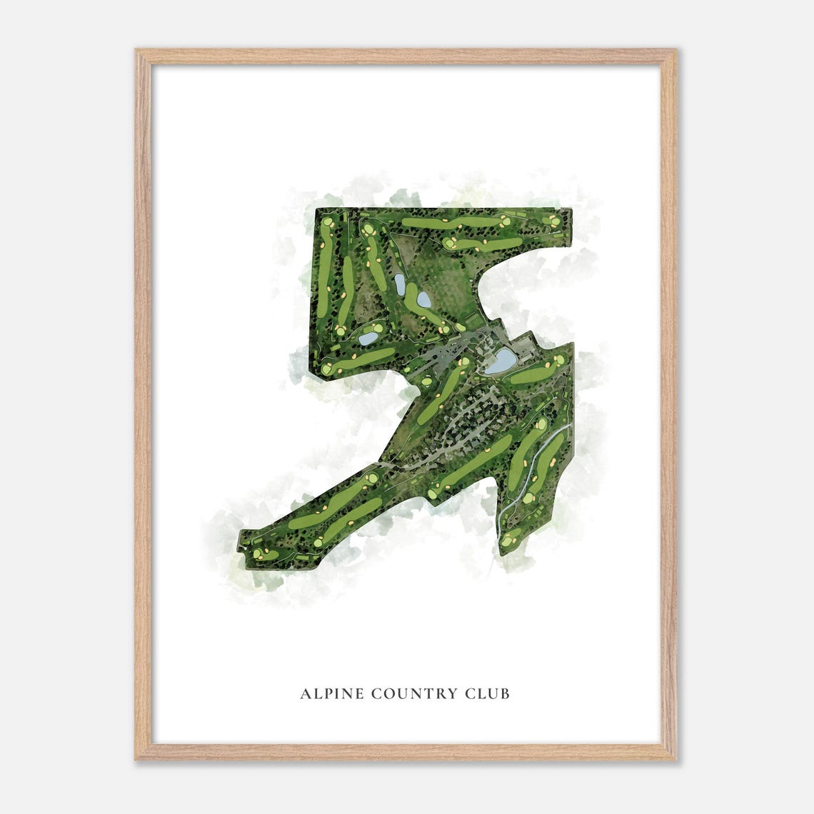 Alpine Country Club Classic Watercolor Course Map Poster Highland Utah - Image 2