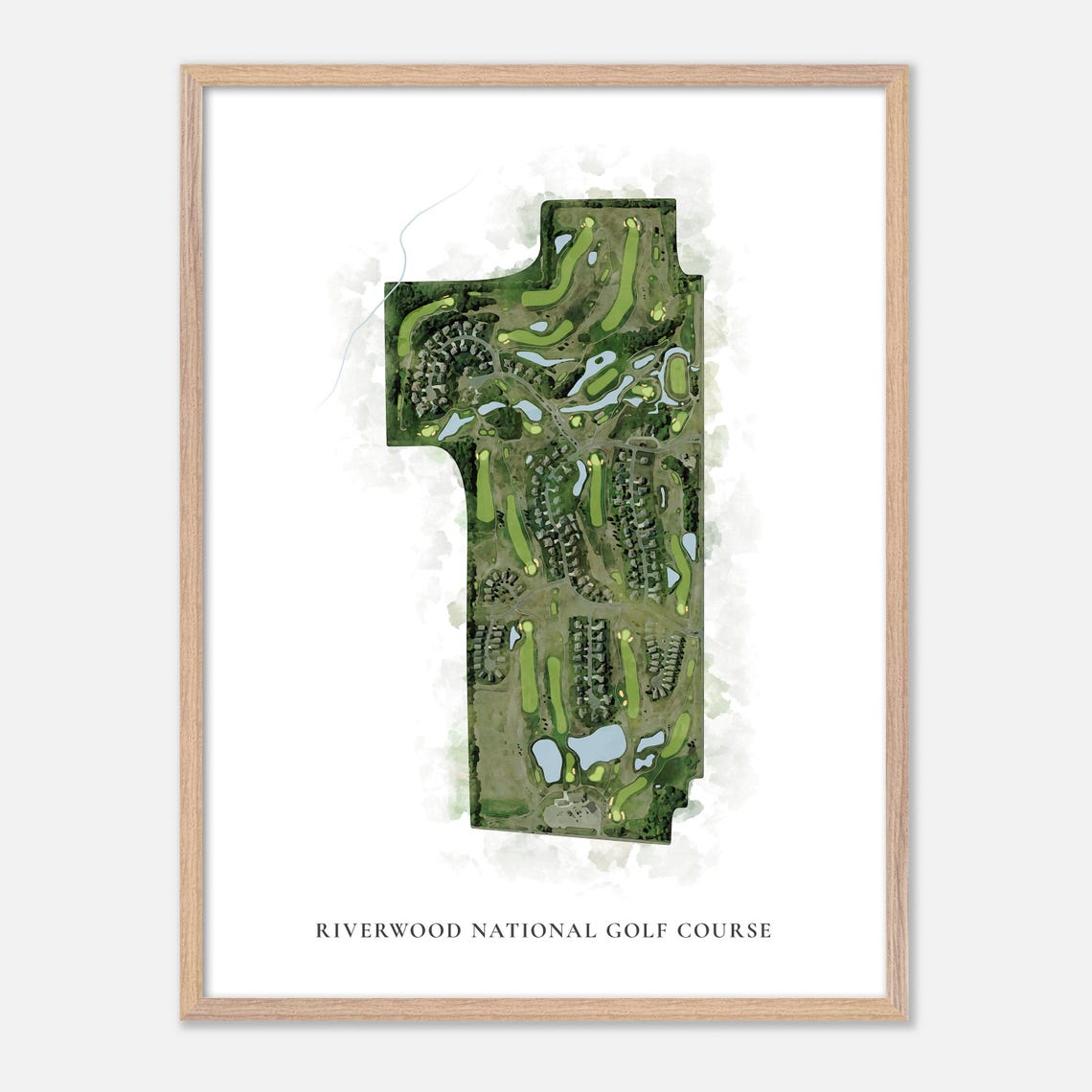 Riverwood National Golf Course Classic Watercolor Aerial Poster - Image 2