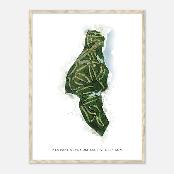 Newport News Golf Club At Deer Run Virginia Classic Map Poster