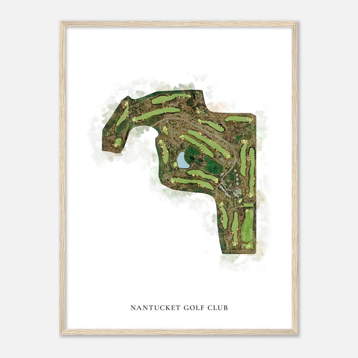 Nantucket Golf Club Massachusetts Classic Watercolor Map Golfer Gift Golf Wall Art Golf Poster Print Course Layout - Image 2
