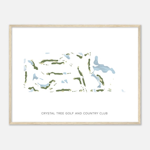 Crystal Tree Golf And Country Club Illinois Modern Watercolor Map Golfer Gift Golf Wall Art Golf Poster Print Course Layout
