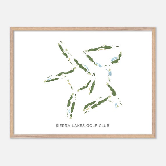 Sierra Lakes Golf Club In Fontana California Modern Watercolor Map Golfer Gift Golf Wall Art Golf Poster Print Course Layout