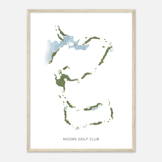 Moors Golf Club Michigan Modern Watercolor Map Golfer Gift Golf Wall Art Golf Poster Print Course Layout
