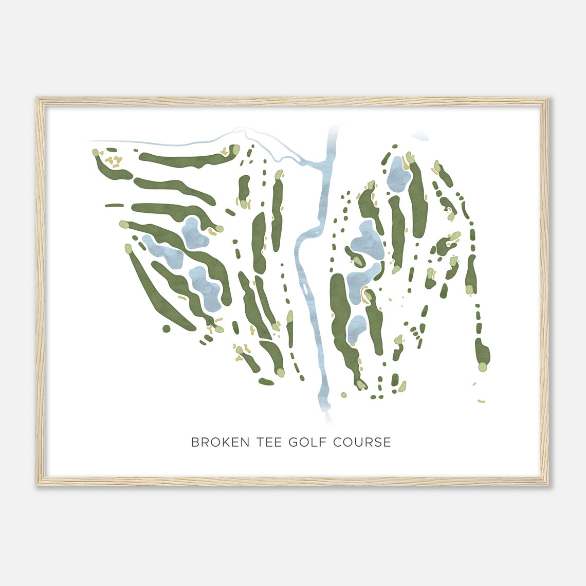 Broken Tee Golf Course Minimalist Watercolor Map Golfer Gift Poster - Image 2