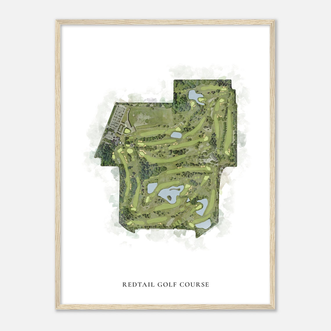 Redtail Golf Course Classic Watercolor Map Golfer Gift Poster - Image 2