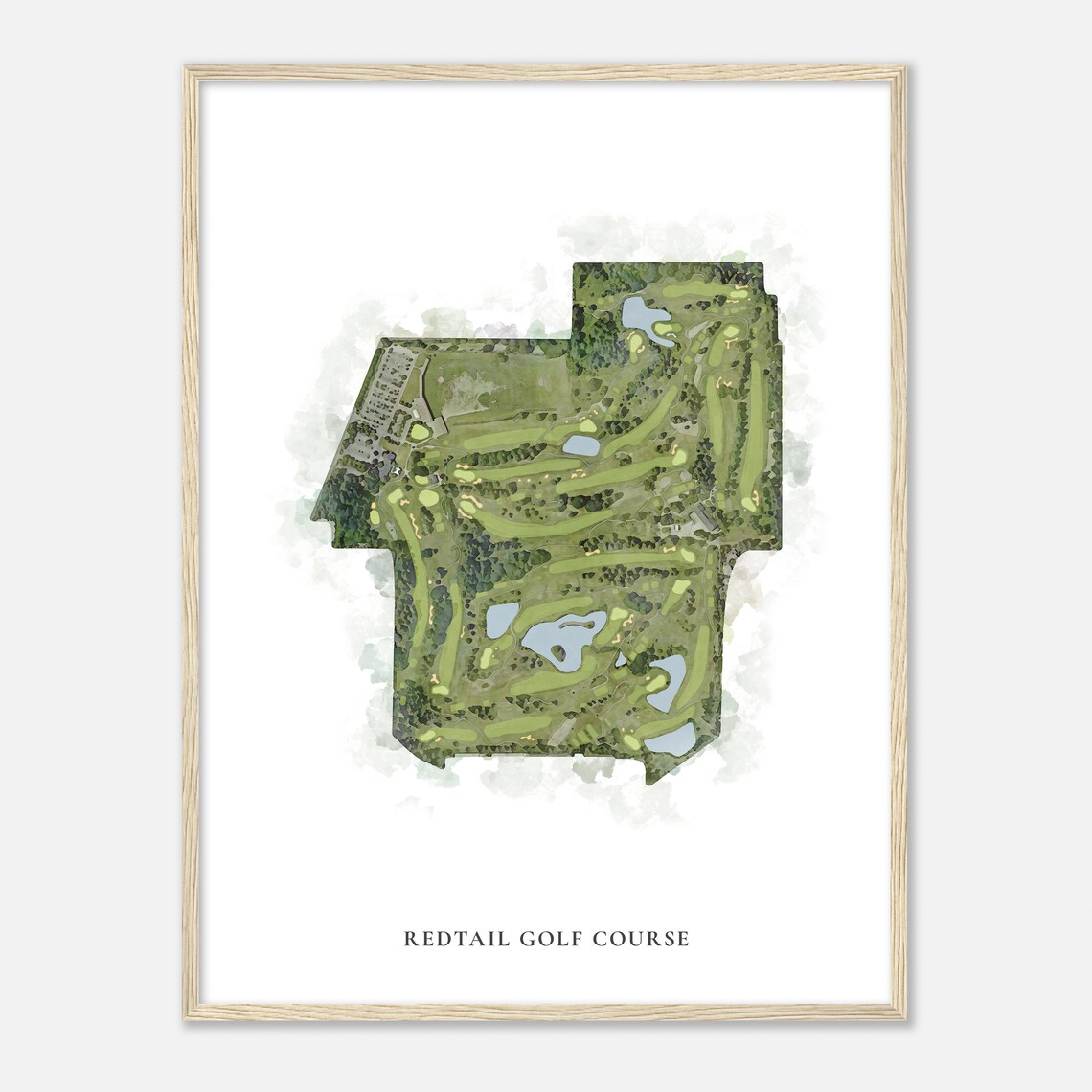 Redtail Golf Course Oregon Classic Watercolor Map Golfer Gift Golf Wall Art Golf Poster Print Course Layout - Image 2