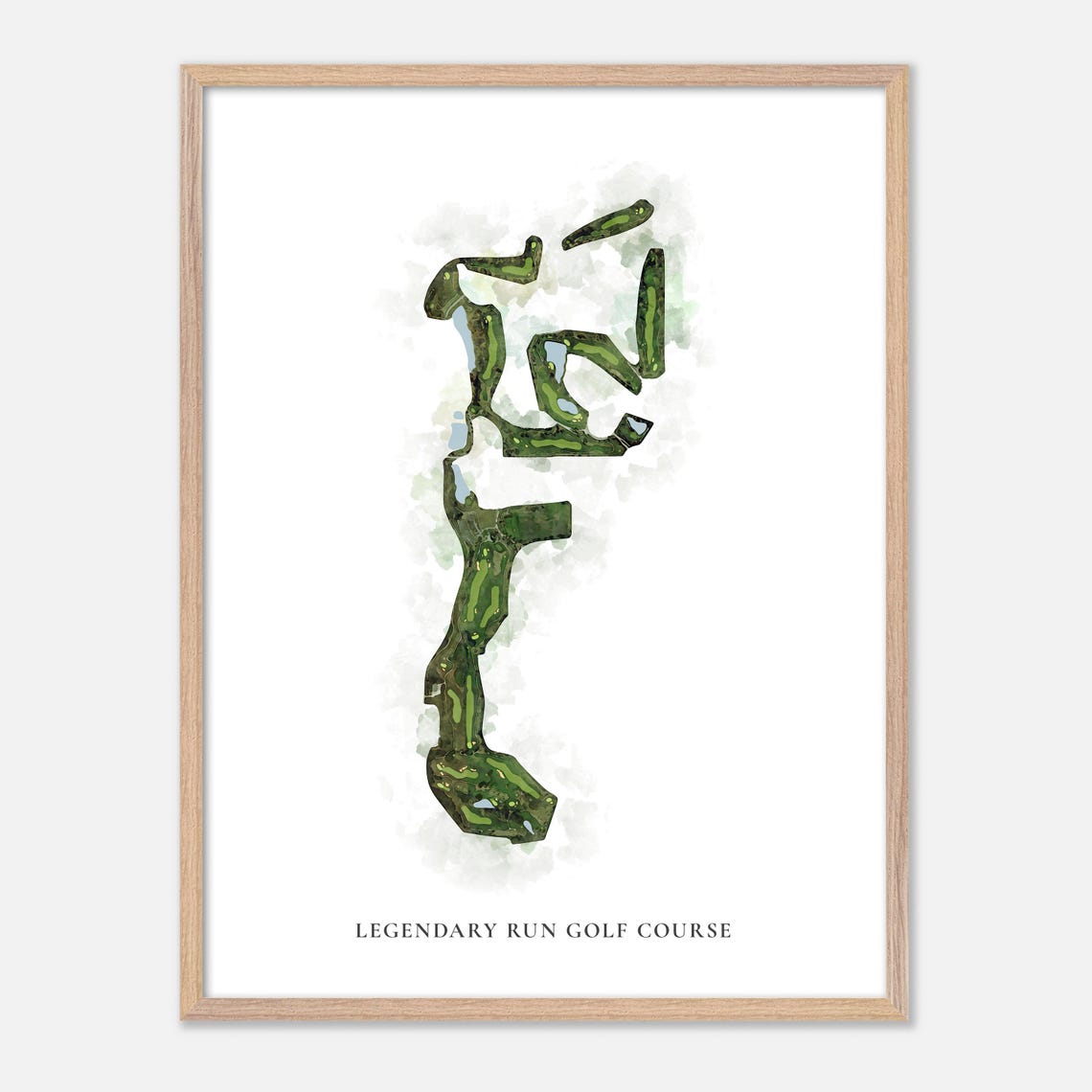 Legendary Run Golf Course Ohio Classic Watercolor Map Wall Art - Image 6