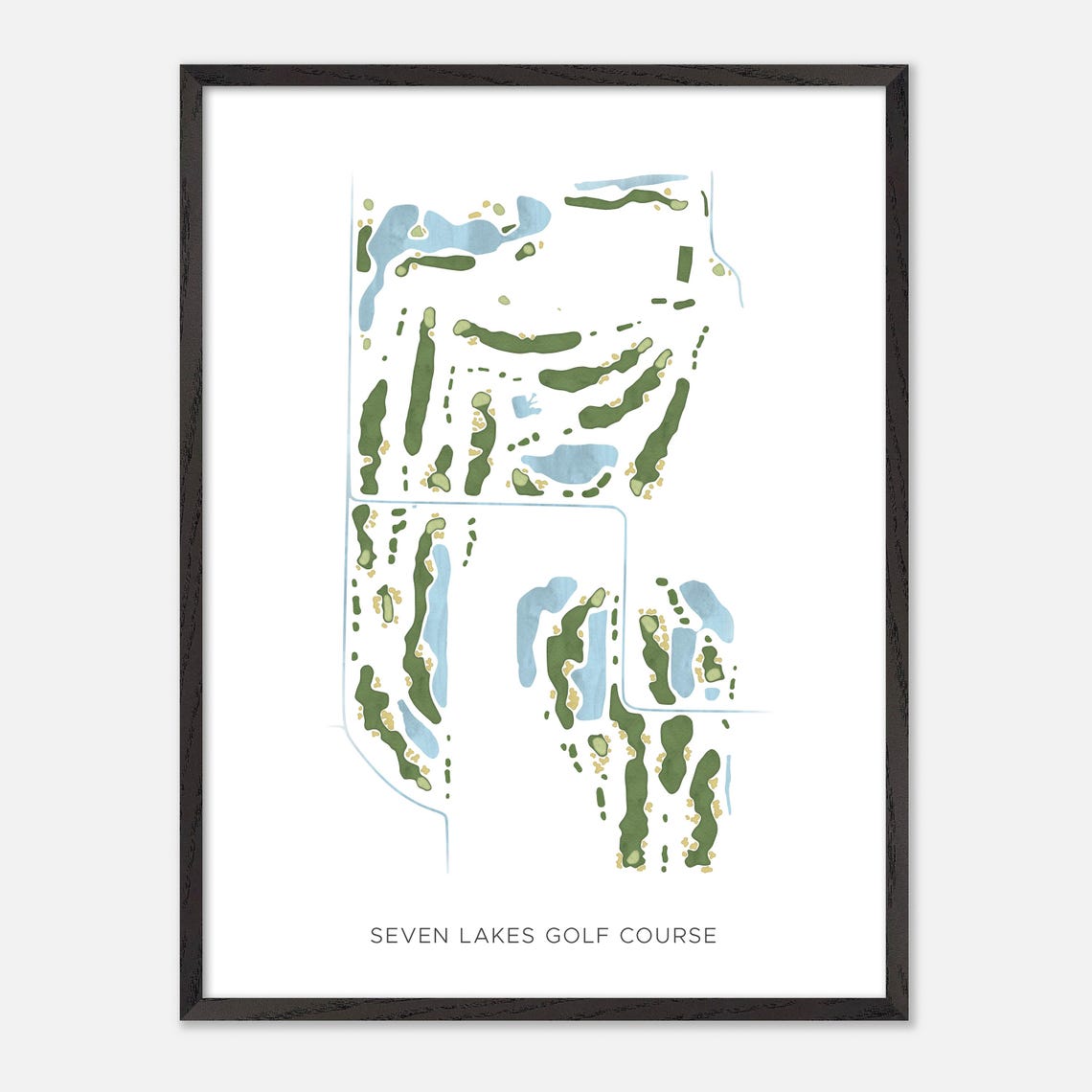 Seven Lakes Golf Course Canada Minimalist Watercolor Map Poster - Image 2