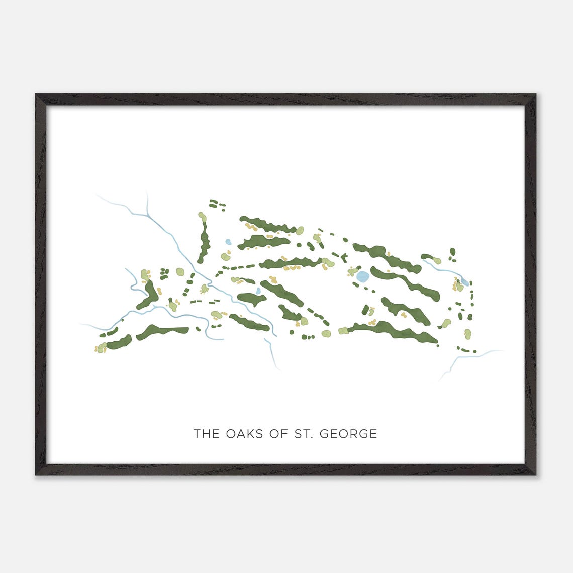 The Oaks Of St George Canada Minimalist Golf Course Map Poster - Image 4