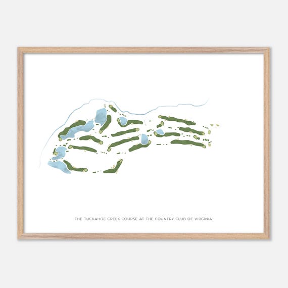 The Tuckahoe Creek Course At The Country Club Of Virginia In Henrico Virginia Modern Watercolor Map Golfer Gift Golf Wall Art