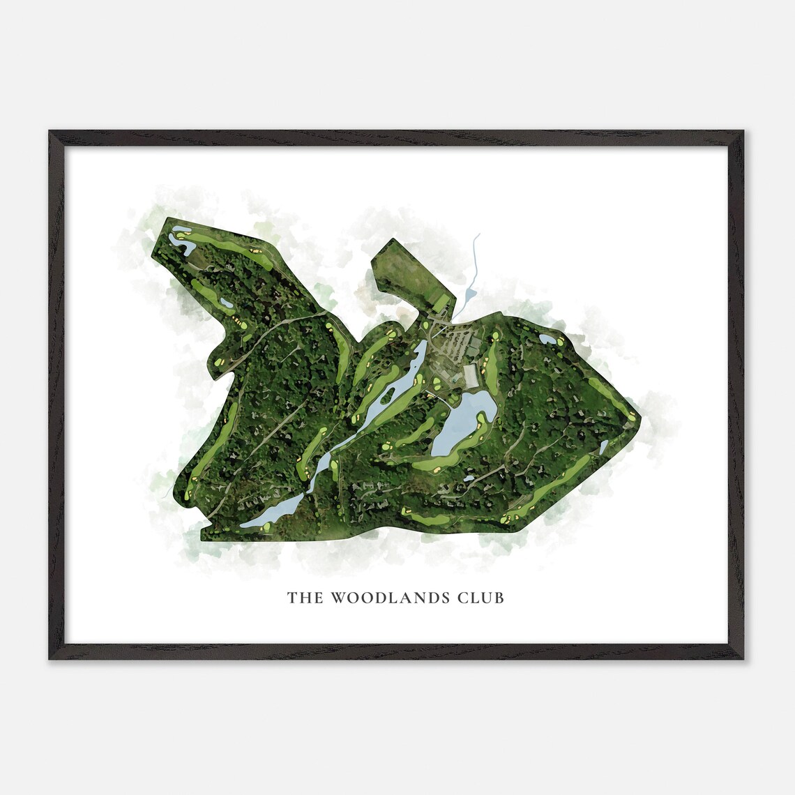The Woodlands Club Falmouth Maine Classic Watercolor Map Poster - Image 5