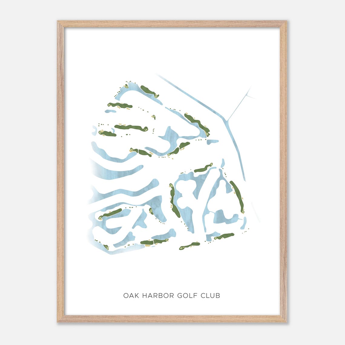 Oak Harbor Golf Club Minimal Line Golf Course Map Golfer Gift Poster - Image 2