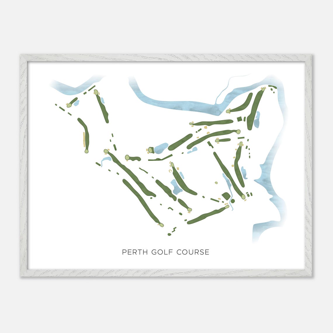 Perth Golf Course Canada Modern Minimalist Fairway Map Art Poster - Image 3