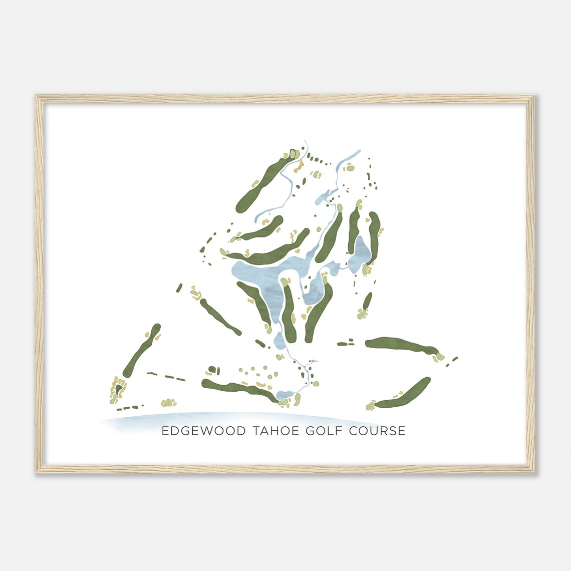 Edgewood Tahoe Golf Course Nevada Modern Minimalist Map Poster