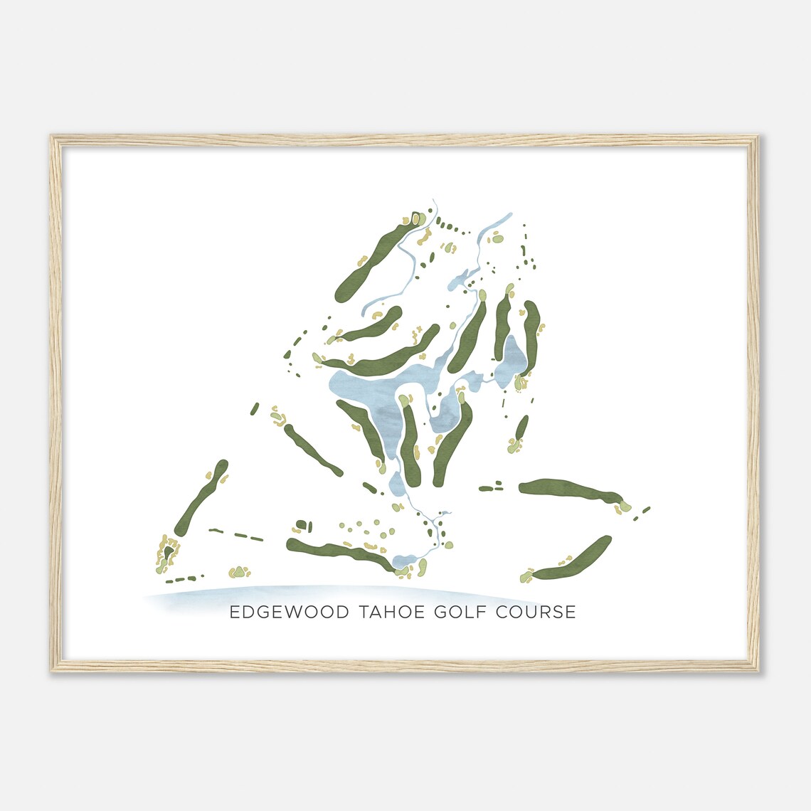 Edgewood Tahoe Golf Course Nevada Modern Watercolor Map Golfer Gift Golf Wall Art Golf Poster Print Course Layout