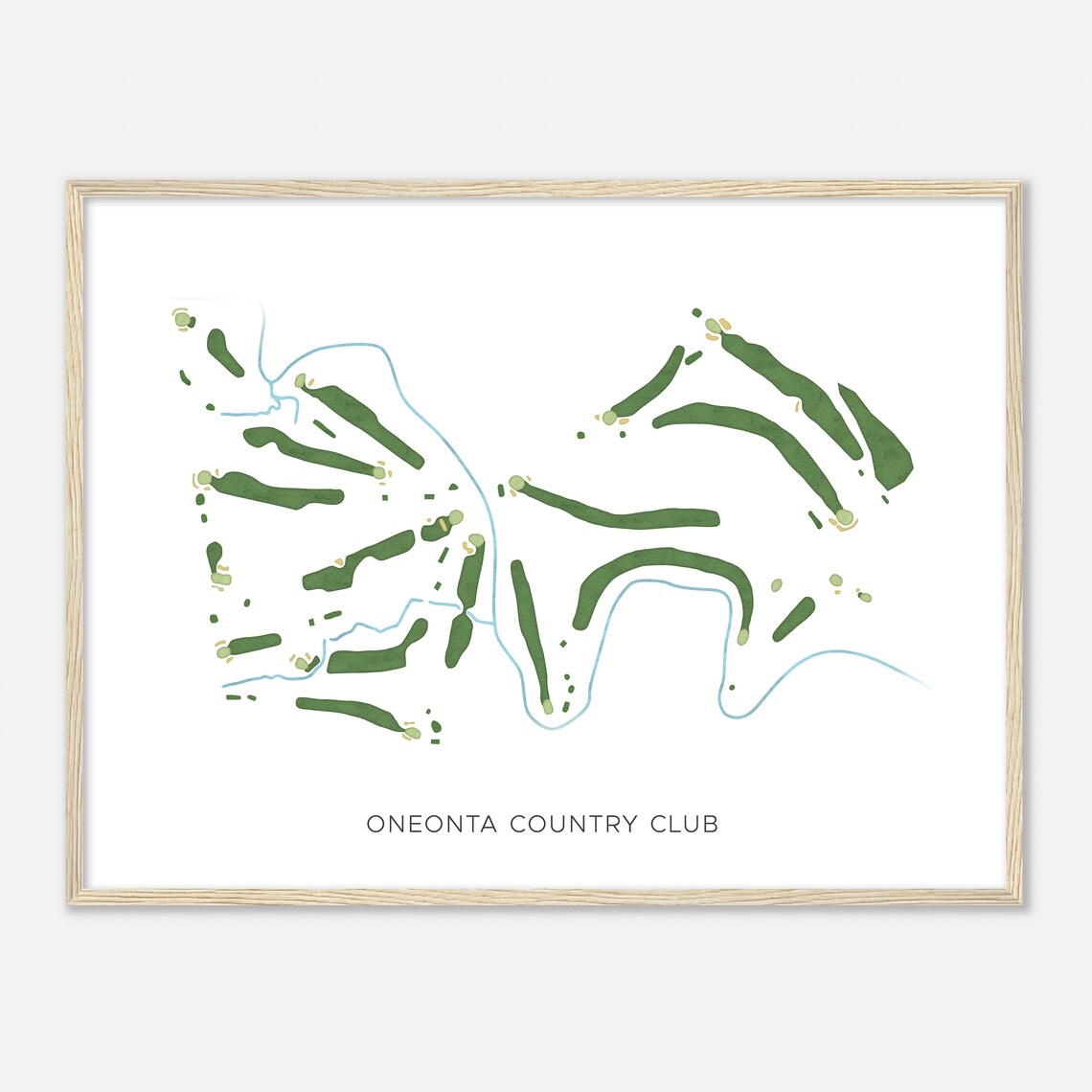 Oneonta Country Club Golf Course Minimalist Map Poster for Golfers - Image 2