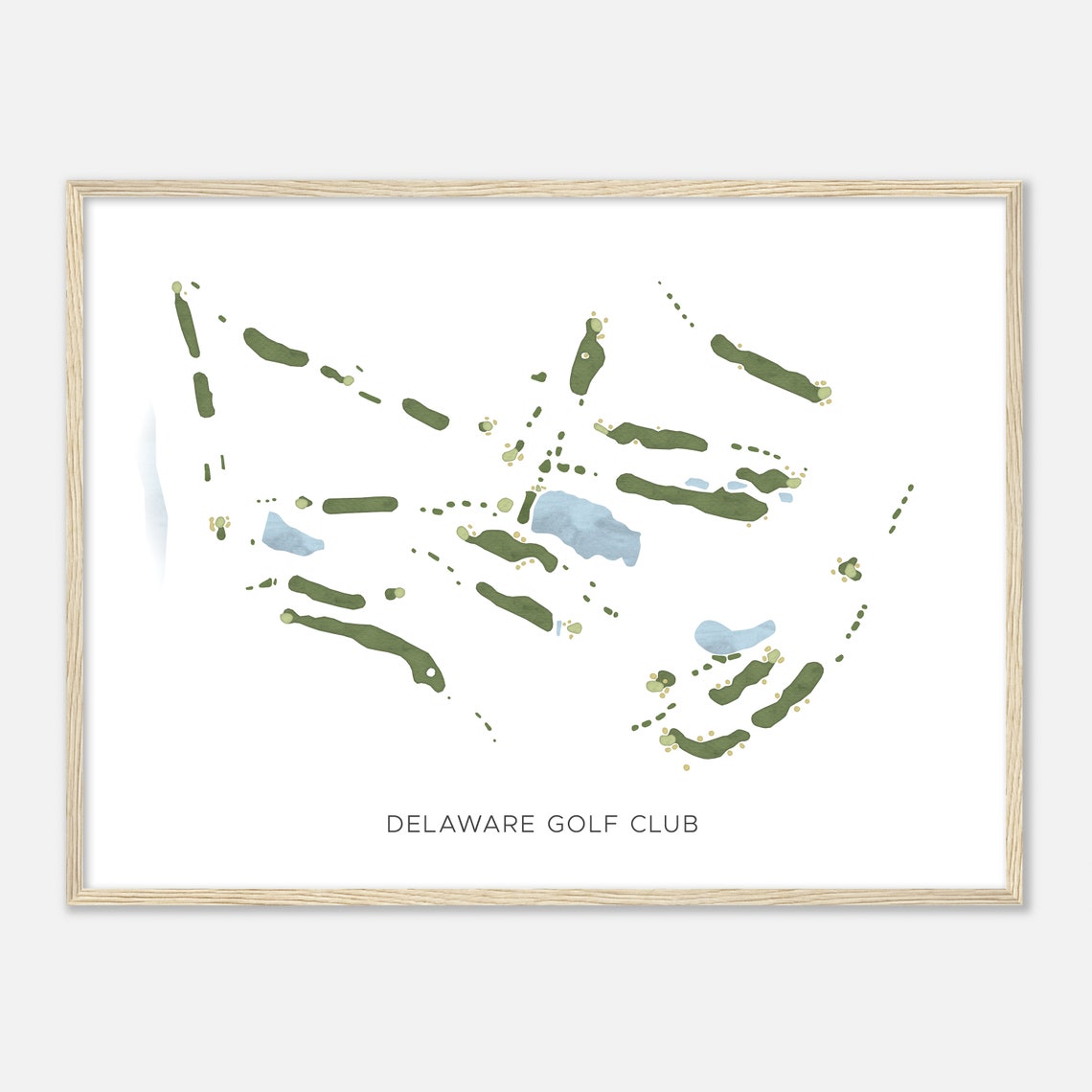 Delaware Golf Club Minimalist Watercolor Golf Course Map Poster - Image 2