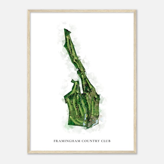 Framingham Country Club Massachusetts Classic Watercolor Map Golfer Gift Golf Wall Art Golf Poster Print Course Layout