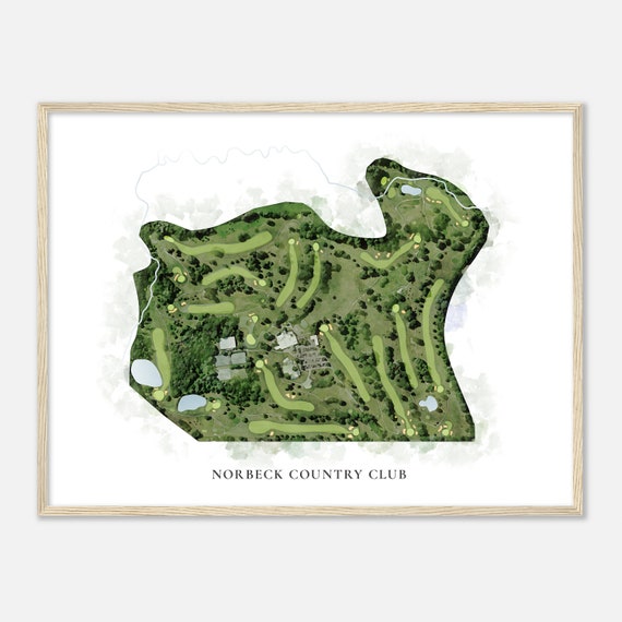 Norbeck Country Club Maryland Classic Watercolor Map Golfer Gift Golf Wall Art Golf Poster Print Course Layout