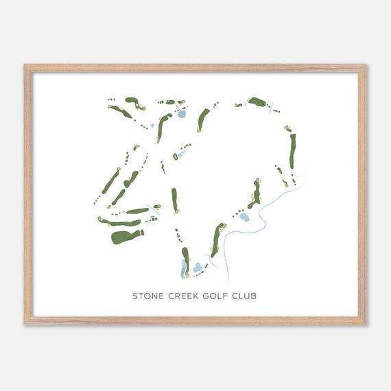 Stone Creek Golf Club In Sherman Texas Modern Watercolor Map Golfer Gift Golf Wall Art Golf Poster Print Course Layout