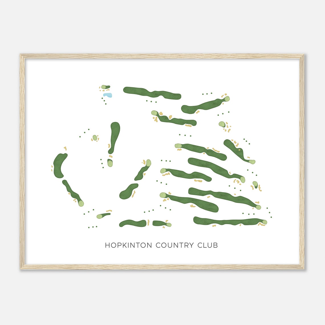 Hopkinton Country Club Massachusetts Minimalist Golf Map Poster