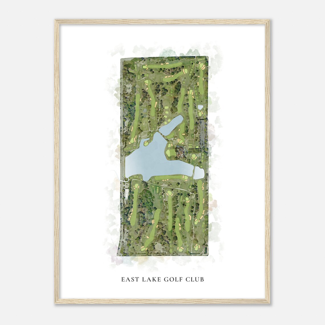East Lake Golf Club Georgia Watercolor Map Poster Print - Image 2