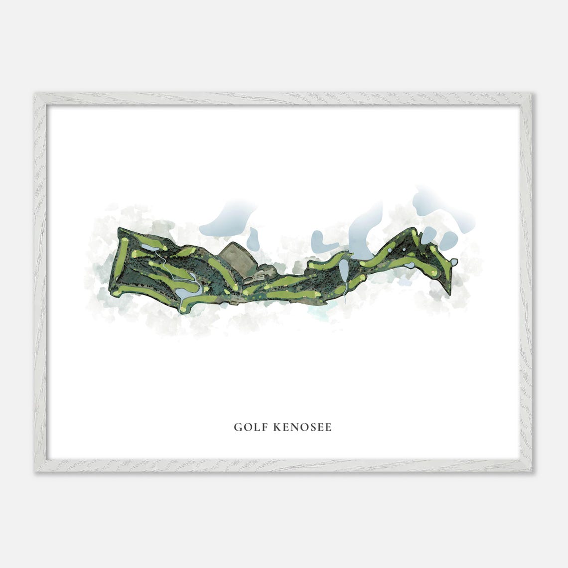 Golf Kenosee Canada Classic Scenic Watercolor Course Map Poster - Image 3