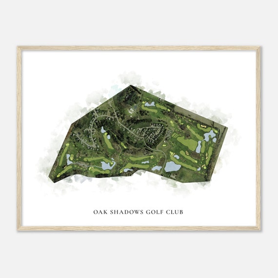 Oak Shadows Golf Club Ohio Classic Watercolor Map Golfer Gift Golf Wall Art Golf Poster Print Course Layout