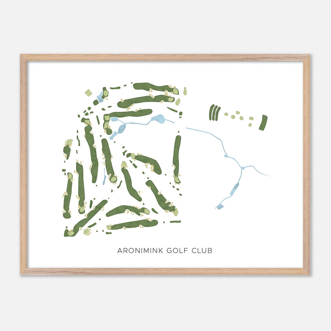 Aronimink Golf Club in Wyola Pennsylvania, Watercolor Map