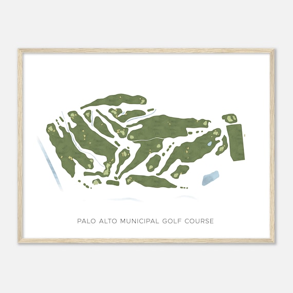 Palo Alto Municipal Golf Course California Modern Watercolor Map Golfer Gift Golf Wall Art Golf Poster Print Course Layout