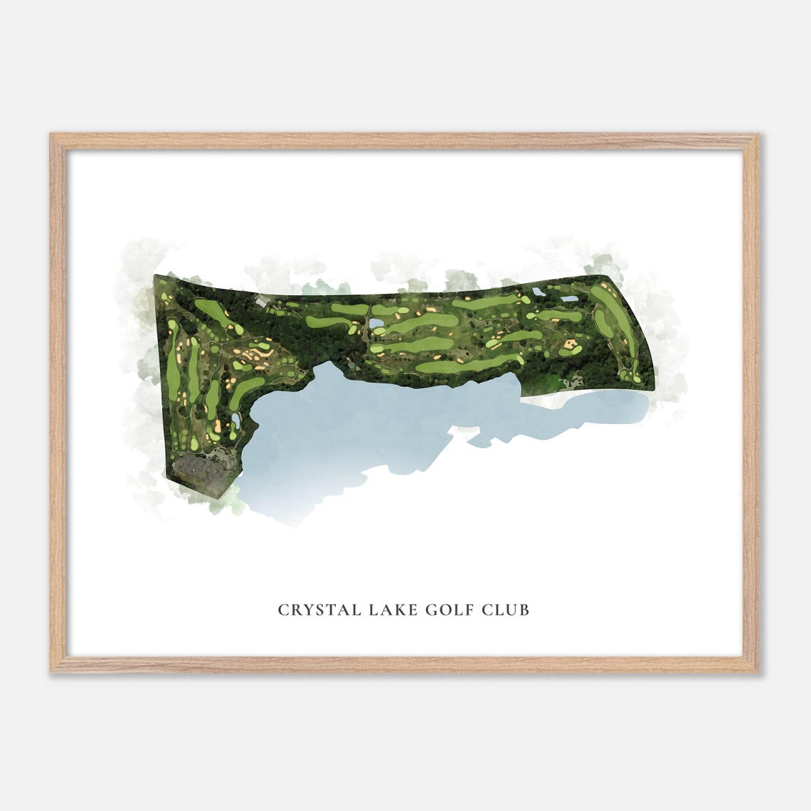 Crystal Lake Golf Club Mapleville Rhode Island Watercolor Map Poster