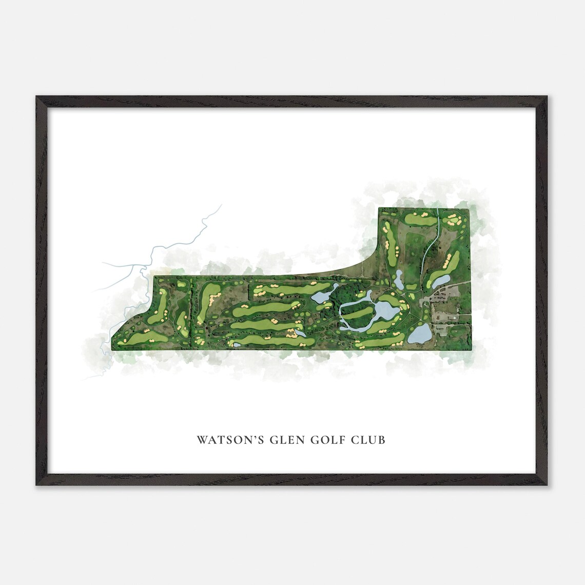 Watsons Glen Golf Club Canada Classic Detailed Watercolor Map Poster - Image 4
